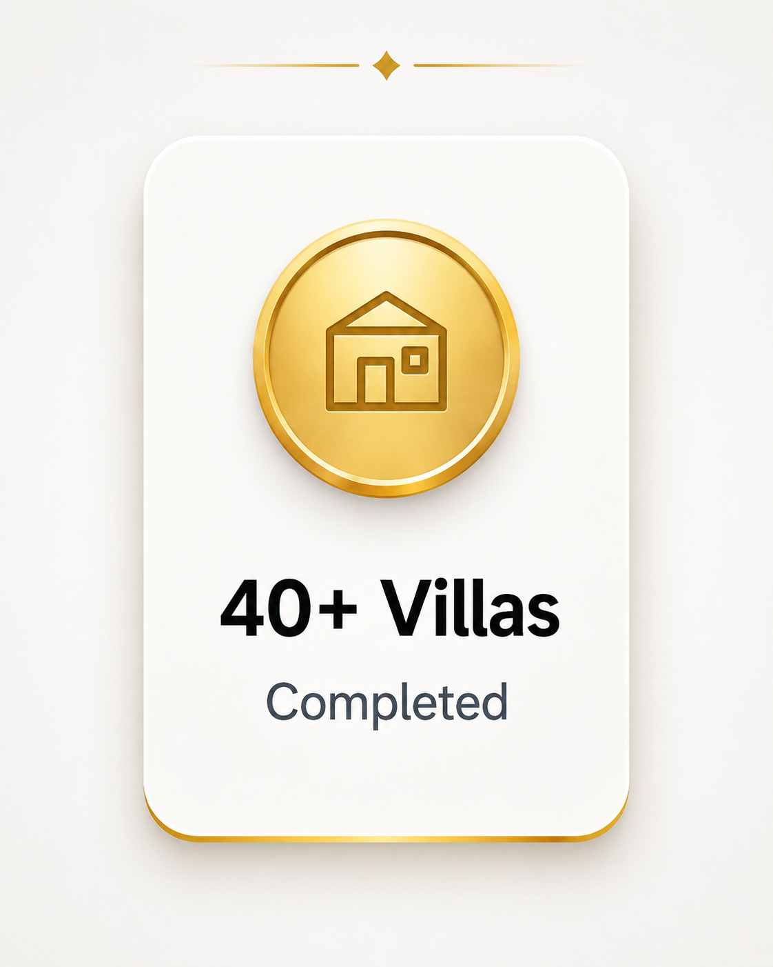 40 plus villas completed showcase card