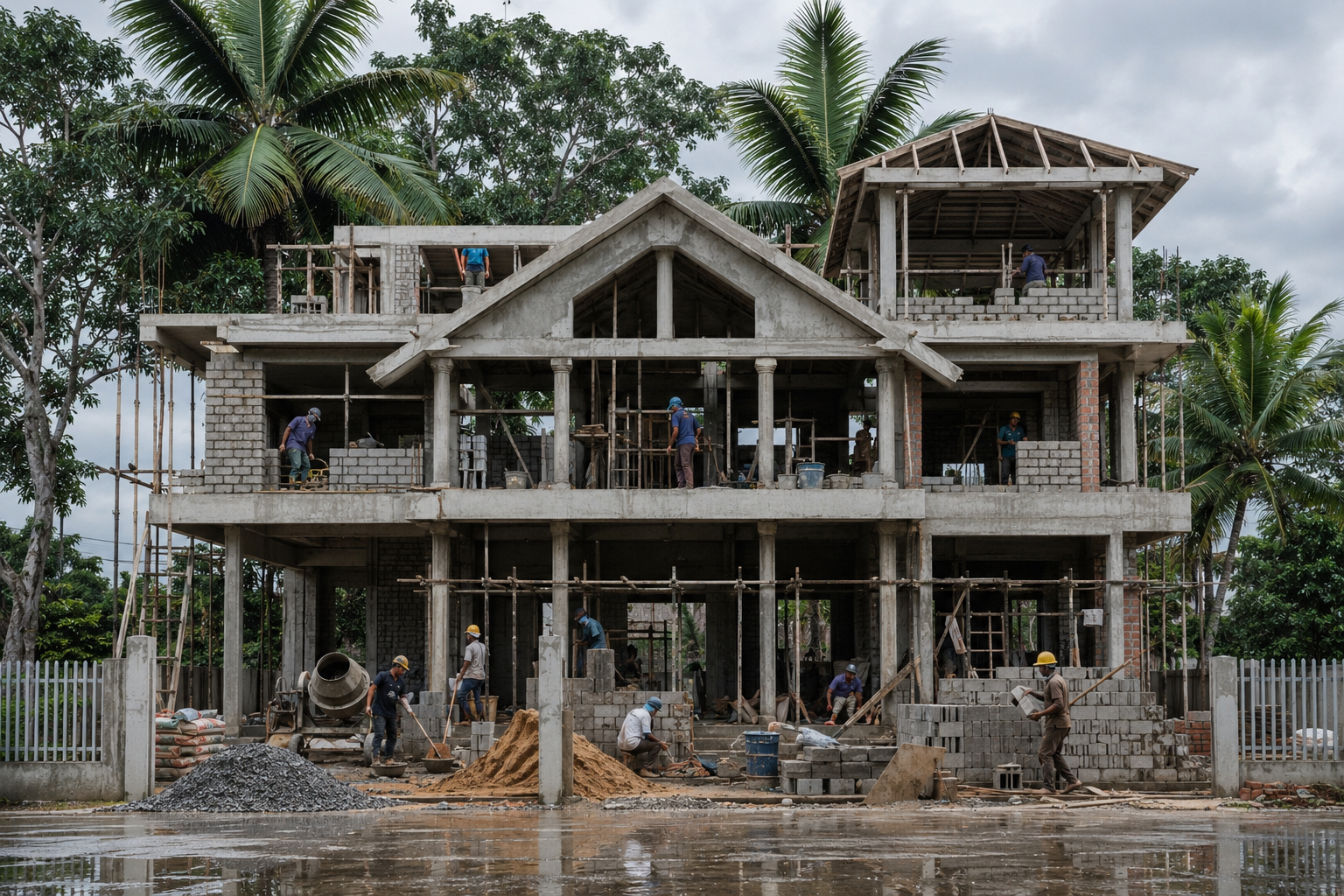 Structural framework and wall construction